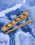 Golden Opalescent Hair Clip and Diamanté Bobby Pin Set