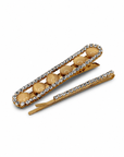 Golden Opalescent Hair Clip and Diamanté Bobby Pin Set