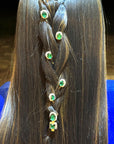Emerald Crystal and Diamante Bobby Pin Set
