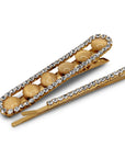 Golden Opalescent Hair Clip and Diamanté Bobby Pin Set