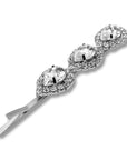 Triple Pear-Cut Crystal Bobby Pin