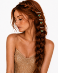 Emerald and Diamante Bobby Pin Set