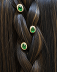Emerald and Diamante Bobby Pin Set