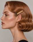 Golden Opalescent Hair Clip and Diamanté Bobby Pin Set