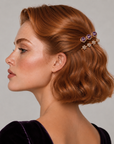 Amethyst Hair Clip and Square Cross Bobby Pin Set