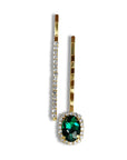 Emerald and Diamante Bobby Pin Set