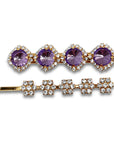 Amethyst Crystal Hair Clip and Square Cross Bobby Pin Set